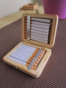 ÉTUI À CIGARETTES LUXE PERSONNALISÉ VINTAGE Noir Boîte En Bois Noyer Mince Poche Conteneur De Stockage De Haute Qualité pour Cadeau - Product Image 2