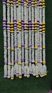 พวงมาลัยดอกไม้ประดิษฐ์ดอกมะลิและดอกโบตั๋นดอกไม้ประดิษฐ์ของตกแต่งงานแต่งงานของชาวอินเดียใต้ของตกแต่งบ้านและฉากหลังที่อบอุ่น - Product Image 5