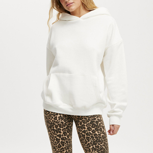 Sudaderas con capucha para mujer de algodón 100% de alto gramaje, anti-bolitas, con insignia frontal impresa DTF personalizada, de tejido polar, corte holgado, antiarrugas - Product Image 2