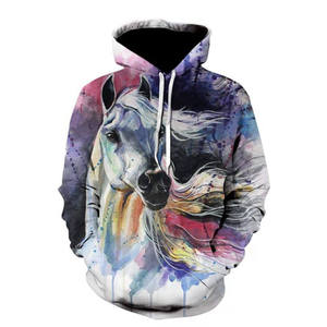 Sweat à capuche oversize pour homme 100% coton avec motif animal loup en sublimation, motif animal, poche d'hiver - Product Image 4