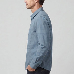 Chemise d'été tendance pour homme, légère, en coton, boutonnée, manches longues, décontractée, idéale pour la plage et les vacances - Product Image 5