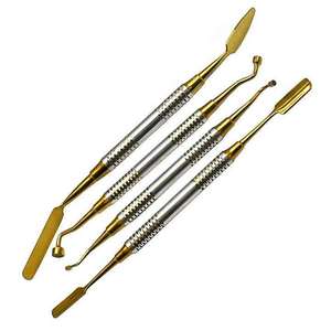 Juego de Instrumentos Quirúrgicos Dentales Manuales Esenciales de Acero, Tono Dorado, Kit de Cirugía Apto para UCI, Cuchara Portadora de Huesos, Odontología, CE - Product Image 1
