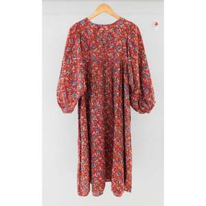 Kurti ชุดนอนผ้าฝ้ายพิมพ์ลายดอกไม้, ชุดใส่นอนแขนยาวถึงพื้นของผู้หญิงชุดนอนทรงพอดีตัว - Product Image 2