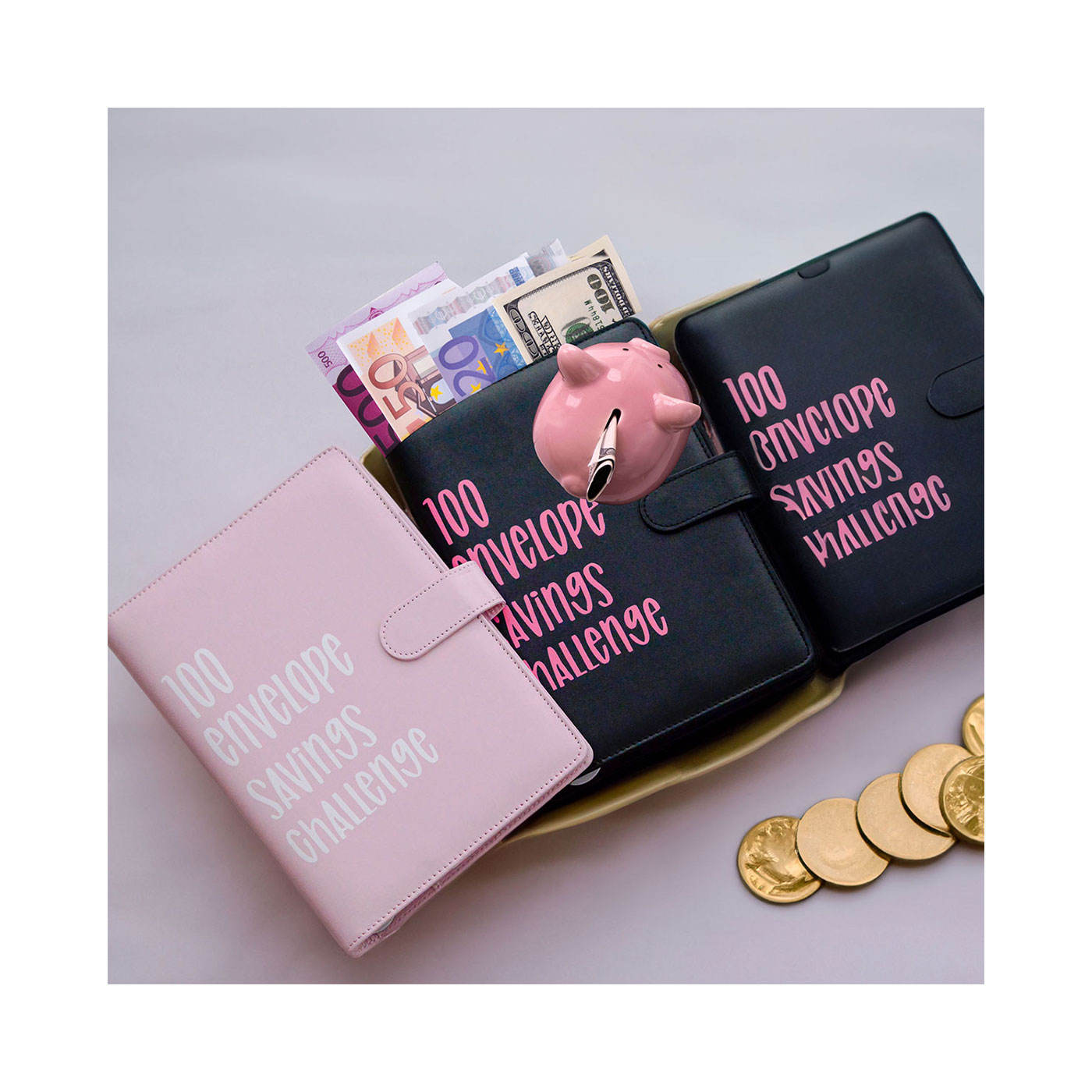 Rosa con palabras blancas