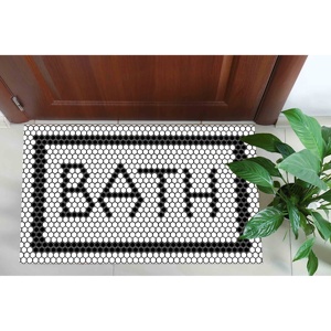 Tapis géométrique pour homme, tapis imprimé moderne pour la décoration de la salle de bain, tapis doux non tissé - Product Image 5