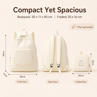 Sac à dos pliable en Taslon 175g, résistant à l'eau, léger, pour voyage et usage quotidien, disponible en 5 couleurs, faible MOQ