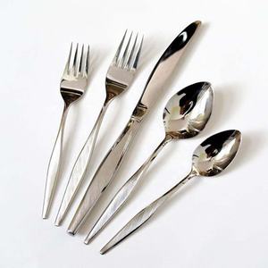 Nouvel ensemble de couverts en acier inoxydable et argent de haute qualité avec poignée en bois moderne, couverts design pour mariage, maison, hôtel - Product Image 4