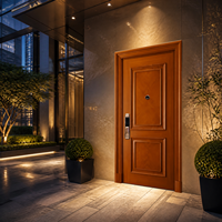 Porte en bois à panneau rectangulaire en chêne doré, porte simple pour entrée principale de la maison