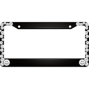 Marcos de Matrícula de Aluminio con Caras Felices, Cubierta de Matrícula LED para Automóvil, Soporte de Matrícula Versátil para Tesla Ford Corolla - Product Image 1