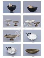 Bol à fruits décoratif pour la maison, style Art déco, finition argentée antique, aluminium écologique, personnalisable, pour Diwali, Ramadan, mariage, service