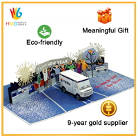Cartes de vœux pop-up 3D simulées et fabricant personnalisées pour VISIBLE Enterprise à Happy New Year