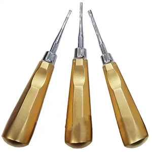 Juego de instrumentos quirúrgicos dentales manuales, elevador de raíz de luxación con acero inoxidable recubierto de plasma de titanio dorado reutilizable - Product Image 4