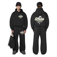 Conjunto de Sudadera y Pantalón Unisex Premium de Algodón 100% con Forro Polar para Invierno, Ajuste Delgado, Antibacteriano, Personalizado OEM, Venta al por Mayor