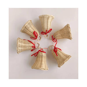 Adorno festivo de árbol de campana de ratán, caja de regalo de campana de mimbre hecha a mano para vacaciones, decoración de fiesta en casa, alegría navideña asequible - Product Image 5