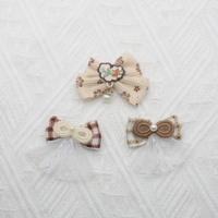 En gros, Appliques en dentelle et maille, nœuds, perles et embellissements au crochet sans colle pour pinces à cheveux, vêtements, sacs et accessoires de bricolage