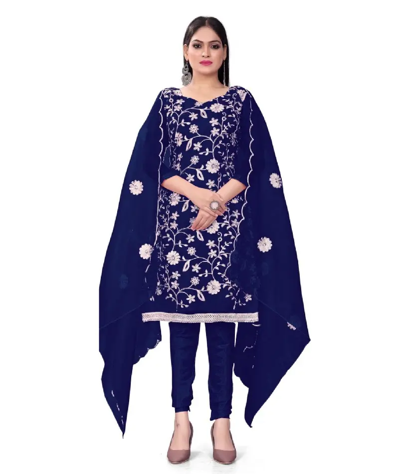 Modischster indischer und pakistanischer Stil schwerer Salwar Kameez-Anzug mit Stickfaden Arbeitskleid mit Organza Seide Dupatta-Set