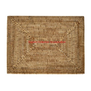 Napperon rond festonné tissé à la main en rotin naturel pour décor de Table à manger napperons en osier de Style Vintage en vente - Product Image 6