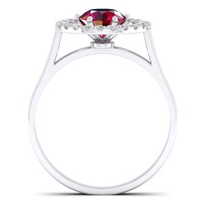 Bague REYES de luxe en argent sterling 925 avec rubis rond taille brillant de 0,84 ct, certifiée GRA, moissanite VVS pour femmes - Product Image 4