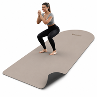 Tapis de yoga et de fitness en PU personnalisé, écologique, 5 mm d'épaisseur, en cuir naturel, antidérapant, en caoutchouc et fibre de coco