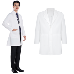 Blouse de laboratoire médical avec logo personnalisé Blouse de médecin coupe confortable Tissu tissé Spandex/coton Uniforme d'hôpital OEM unisexe - Product Image 1