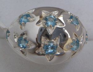 Shah Gems Women's Natural Sky Blue Topaz <b>Ring</b> <b>925</b> Sterling <b>Silver</b> Platinum Rhodium-Plated Marquise Geometric Shape Everyday Wear - Product Image 1