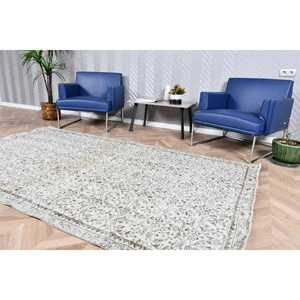 <b>Rug</b>, 5x8.4 ft Vintage <b>Rug</b>, Gray <b>Check</b> <b>Rug</b> Wool - Product Image 3