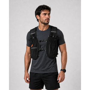 Gilet de course léger pour hommes, noir, pour sports de plein air, avec poche d'hydratation, sac à dos de randonnée - Product Image 1
