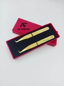 Pince à cils ton or 24K 90 degrés mince botte 8mm pointe pointue solide en acier inoxydable diamant poignée botte cils pince à épiler - Product Image 6