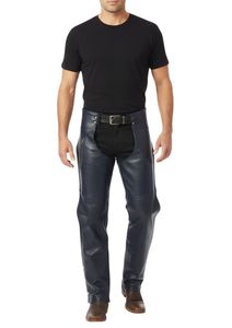 Pantalons de moto en cuir véritable de qualité supérieure pour hommes, taille ajustable, protection de conduite - Product Image 3