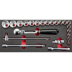 Juego de Herramientas de Espuma Bicolor Usag, 23 Piezas, Surtido, Fuente de Alimentación Manual, con Estuche Rígido - Product Image 1