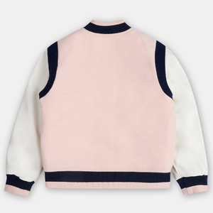 Veste en cuir courte pour femme, boutonnée, style varsity, bomber, pour la mode d'automne, veste de baseball, style lettreman - Product Image 4