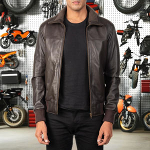Veste en cuir de vachette PU classique pour homme, style streetwear, logo personnalisé, respirante, fermeture éclair, tailles personnalisées - Product Image 2