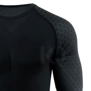 Athletic Fit High Quality Rash Guard for Men Long Sleeve Stretch Fabric Eco-Friendly Spandex/Polyester Moisture Wicking Workout - Product Image 6