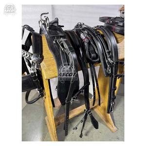 Ensemble complet de harnais de conduite de cheval en cuir indien personnalisé en gros en noir marron - Product Image 3