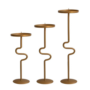 Buy <b>Antique</b> Design Durable Candle Stand <b>Set</b> of 4 of Different Size With Customized Color - Product Image 2