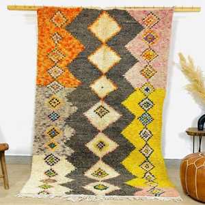 Alfombra de lana de diseño Vintage marroquí de alta venta alfombra anudada a mano antideslizante algodón abstracto decoración del hogar sala de estar al por mayor - Product Image 6