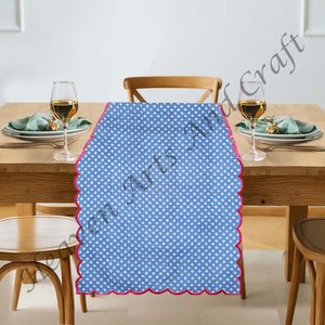 Camino de mesa indio con borde bordado de tela de algodón con estampado Floral para eventos de boda, decoración del hogar, fiesta para eventos de boda, hogar - Product Image 2