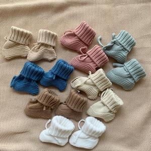 Botines de punto personalizados para bebés recién nacidos prendas de punto algodón lana ganchillo hecho a mano 0-1 años mejor regalo mejor opción de mamá - Product Image 2