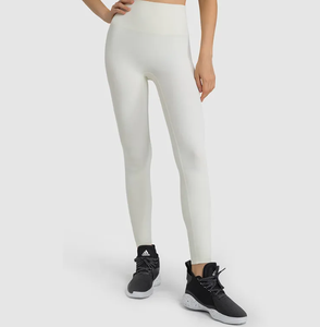 Leggings de Yoga para gimnasio para mujer, Cintura elástica de Color sólido de alta calidad, tipo de cintura media para entrenamiento físico, MOQ bajo en venta - Product Image 5