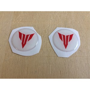 Adesivi rotondi 3D trasparenti-rossi da 25 mm per YAMAHA MOTO MT-07 - Product Image 1