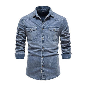 เสื้อยีนส์ผู้ชายขนาดบวก ใส่ง่าย เสื้อยีนส์ผู้ชายน้ําหนักเบา ราคาถูก 2024 เสื้อยีนส์ผู้ชาย - Product Image 1