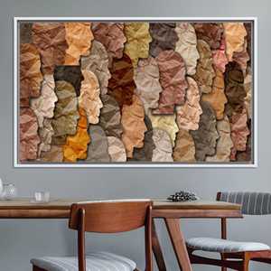 Silhouettes variées : Impression sur toile de visages multicolores pour une décoration élégante, TOILE ENCADRÉE BLANCHE - Product Image 1