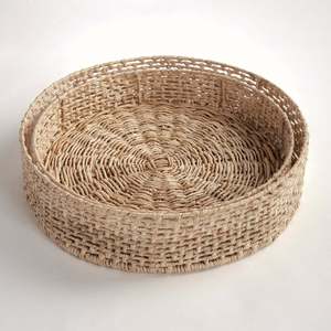 Wholesale Juliet Water Hyacinth Nesting Round <b>Trays</b> by TienPhong | Handwoven Natural Decorative & Serving <b>Trays</b> - Product Image 6