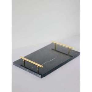 Plateau de service classique en résine avec détails complexes, fini lisse et fabriqué à la main, idéal pour les rassemblements formels de maisons traditionnelles - Product Image 1