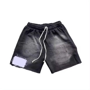 OEM Custom Street Wear 100% algodón Sun Faded parche desgastado bordado Raw Hem verano ácido lavado pantalones cortos para hombres - Product Image 5