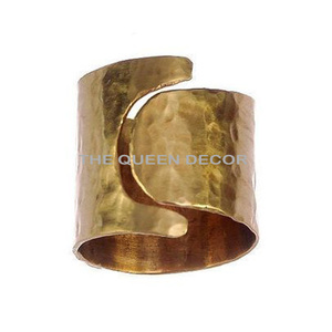 Anneaux de serviette en laiton de style moderne, design unique en feuille dorée, pour mariage ou fête à domicile, approvisionnement direct en usine - Product Image 4