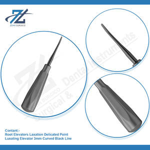 Ascenseur de luxation inversé 3mm incurvé noir de haute qualité en acier inoxydable racine dentaire ascenseur Instruments fabricant Pakistan - Product Image 4