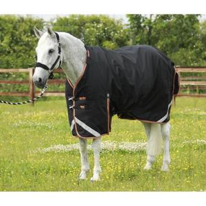 Couverture de cheval d'extérieur pour dressage, ovale, 1200D, imperméable, respirante, doublure rembourrée de plumes, 2 sangles de jambe, légère et de luxe - Product Image 2