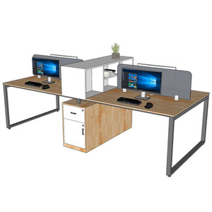 Contemporary 4-Seater Table Cluster Module 280x120cm with <b>Footrest</b> and Cabinet HBRT074 - Product Image 5