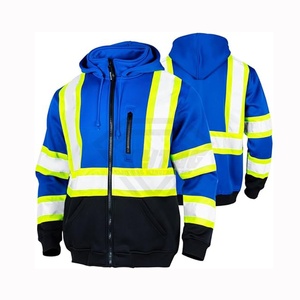 Ropa de trabajo de seguridad Sudadera CON CAPUCHA DE SEGURIDAD reflectante de alta visibilidad para hombres Chaqueta de trabajo de seguridad más cálida Capucha DE SEGURIDAD transpirable - Product Image 1